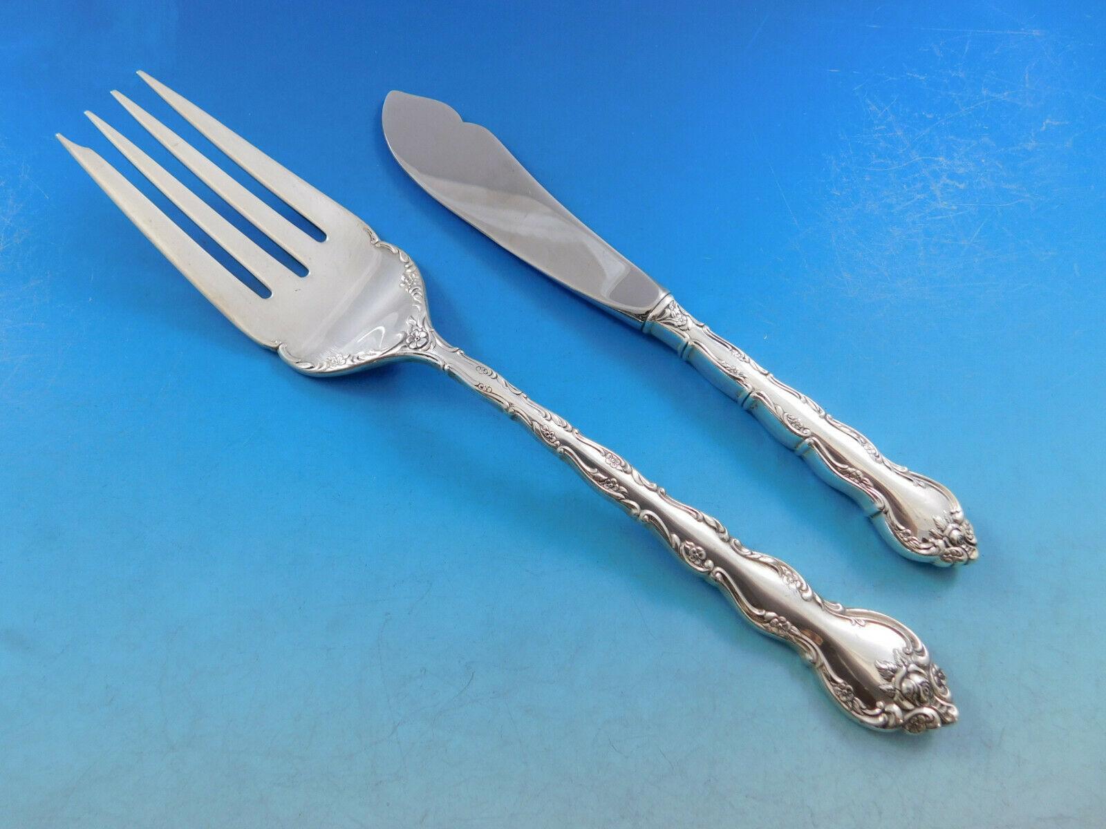 Ensemble de couverts en argent sterling pour 12 personnes 55 pièces Feliciana par Wallace en vente 4