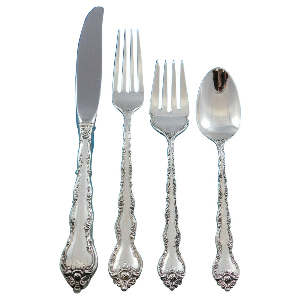 Ensemble de couverts en argent sterling pour 12 personnes 55 pièces Feliciana par Wallace