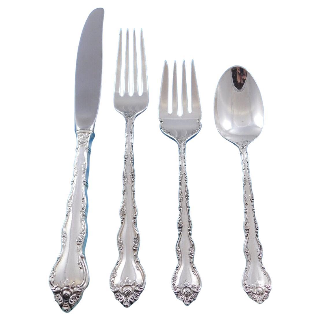 Feliciana by Wallace Sterling Silver Flatware Set for 8 Service 37 Pieces