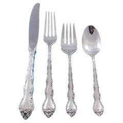 Vintage Feliciana by Wallace Sterling Silver Flatware Set for 8 Service 37 Pieces