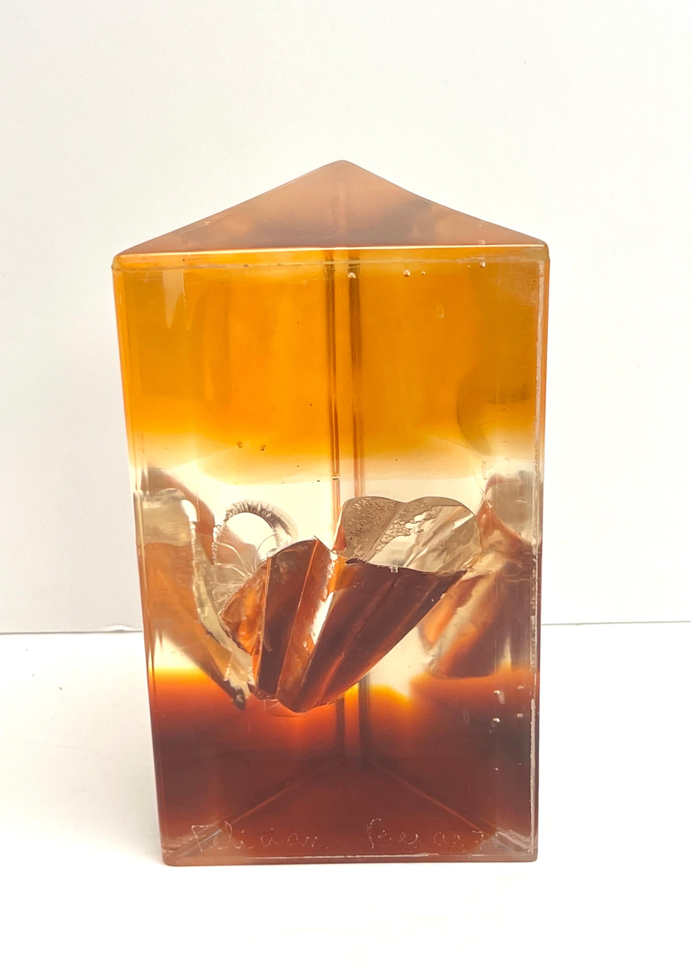 Feliciano Bejar Resin Lucite Abstract Modern Sculpture In Good Condition In Miami, FL