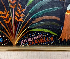 Venezuelan Naive Artist Feliciano Carvallo Oil Painting Latin African American