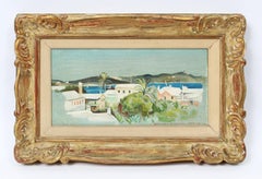Antique American Female Impressionist St. David's Bermuda Harbor Oil Painting