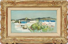 Antique American Female Impressionist St. David's Bermuda Harbor Oil Painting