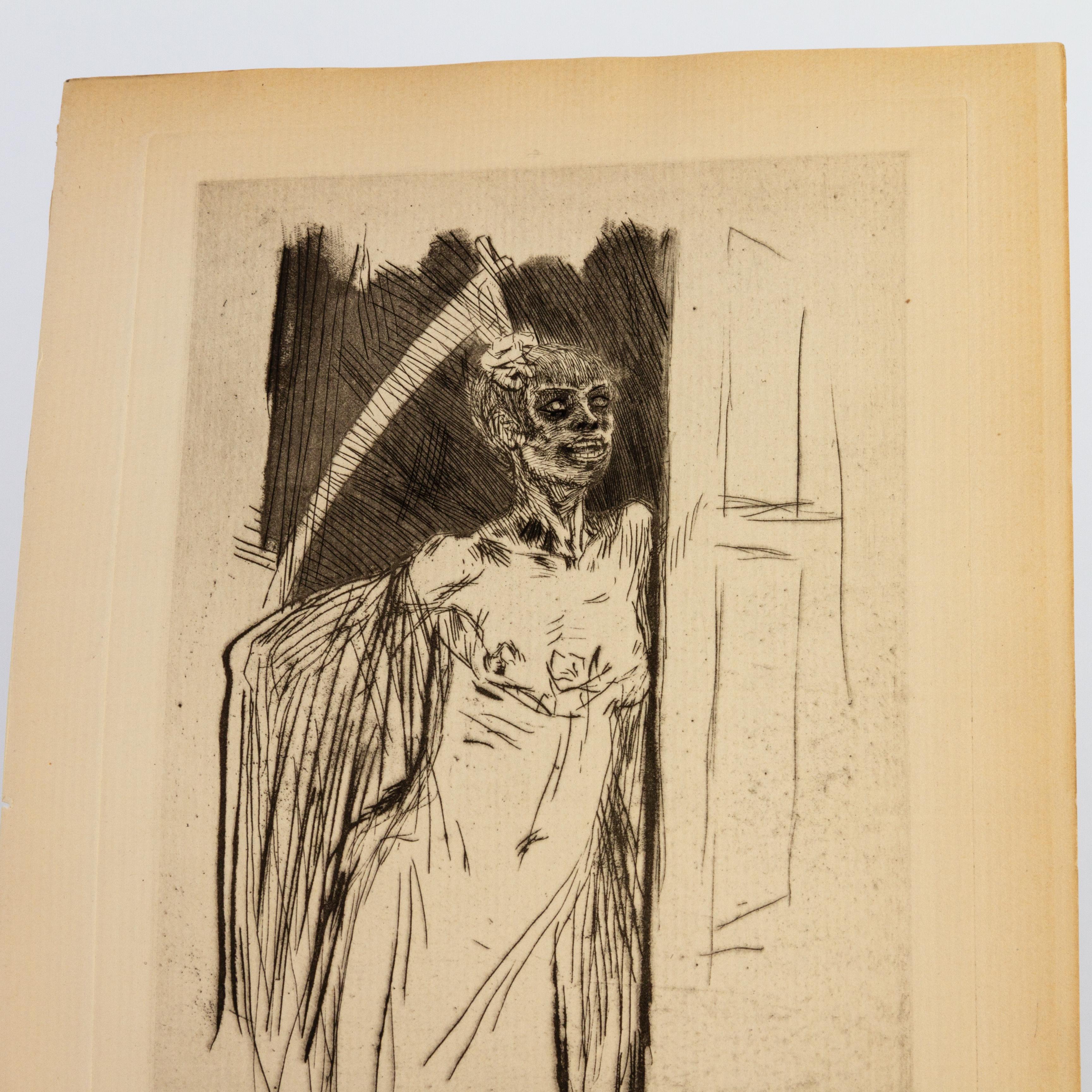 Felicien Rops (1833-1898) belgische Original-Radierung des 19. Jahrhunderts 
Guter Gesamtzustand

Félicien Victor Joseph Rops ( 1833-1898) war ein belgischer Künstler, der mit dem Symbolismus und dem Pariser Fin-de-Siecle in Verbindung gebracht