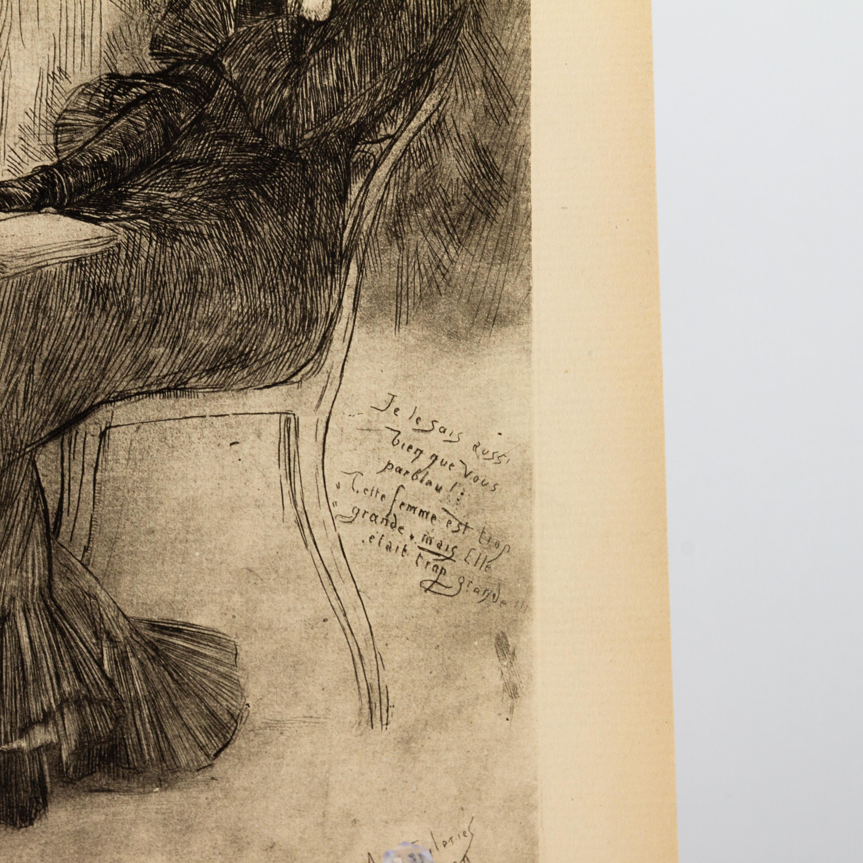 Felicien Rops (1833-1898) Belgian Original Etching 19th Century In Good Condition For Sale In Nottingham, GB