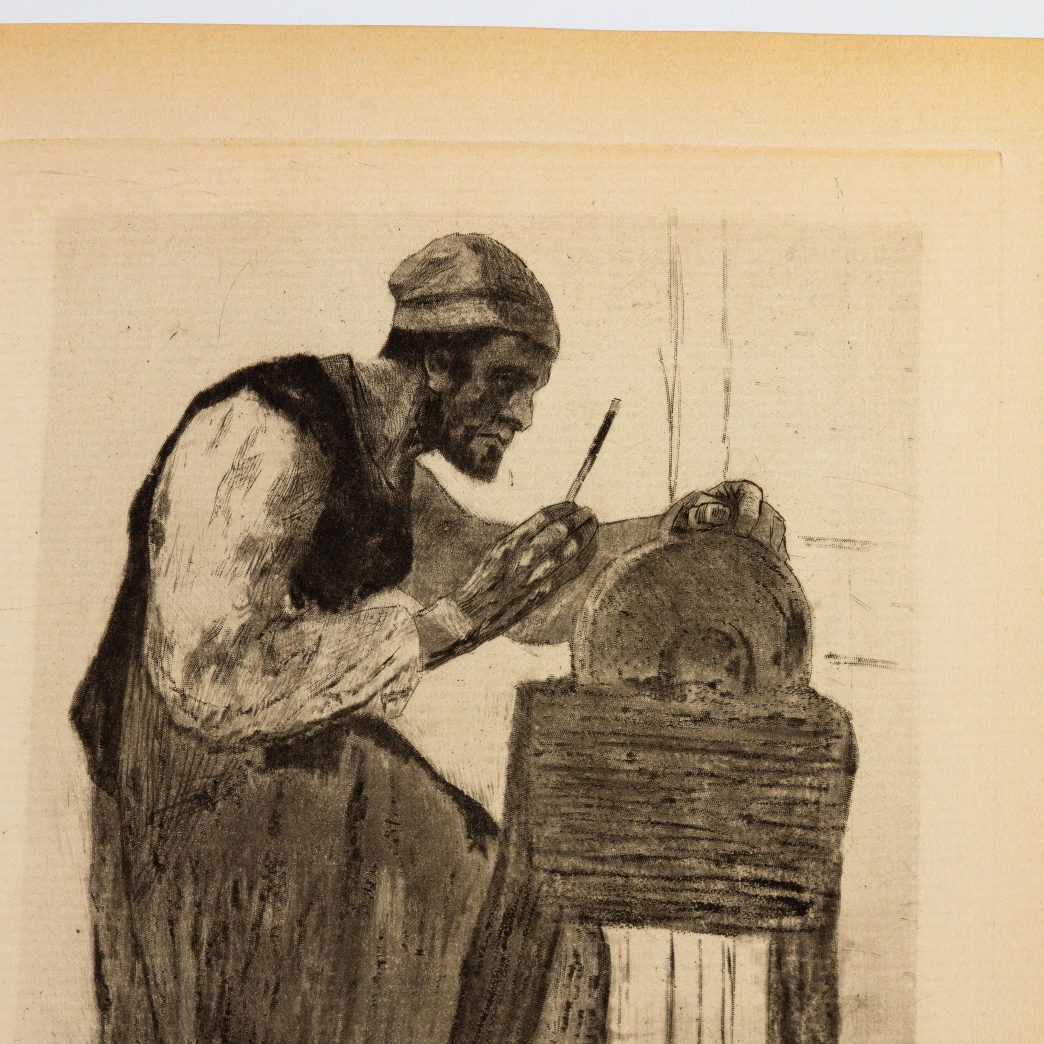 Belga Felicien Rops (1833-1898) Acquaforte originale belga del XIX secolo in vendita