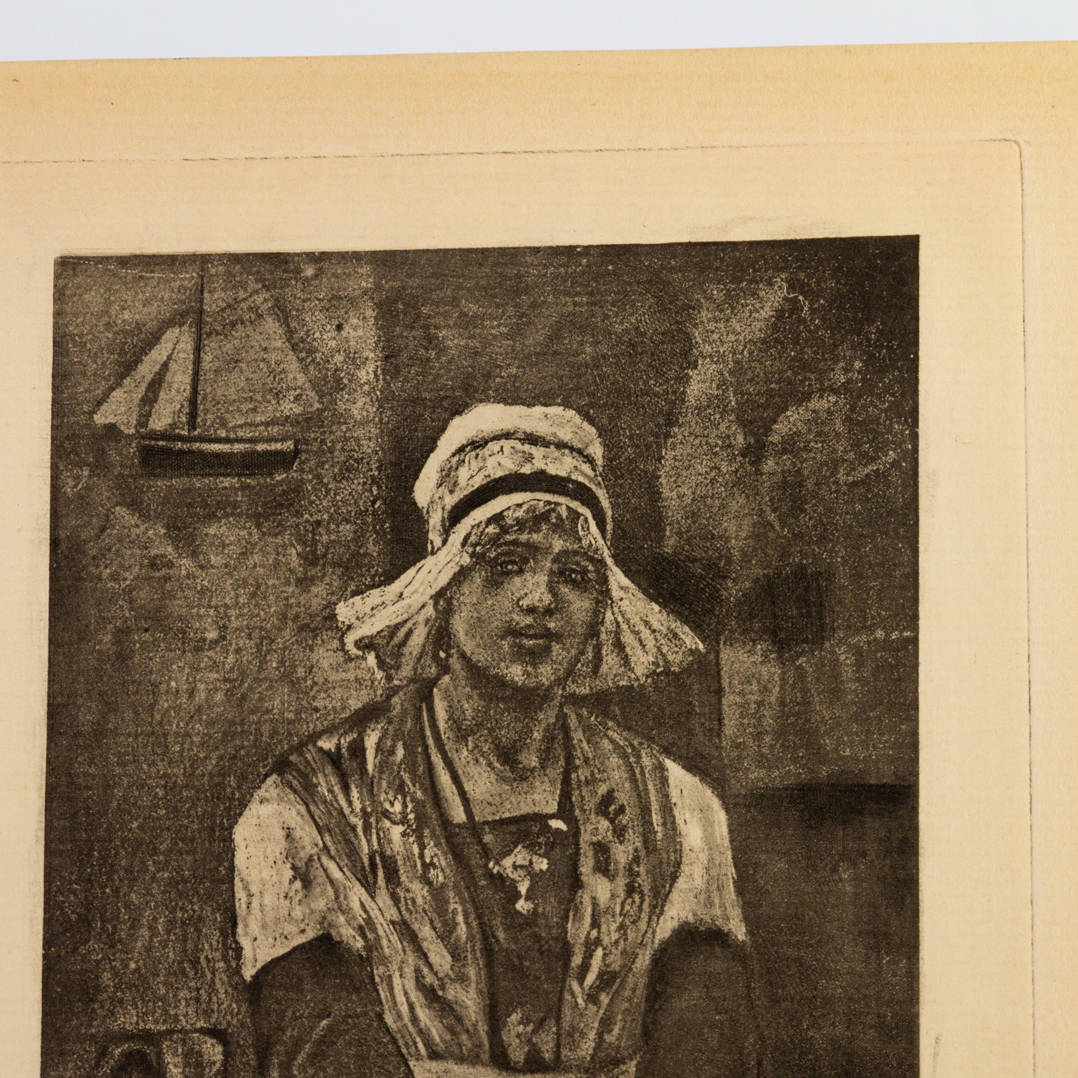 Felicien Rops (1833-1898) Belgian Original Etching 19th Century In Good Condition For Sale In Nottingham, GB