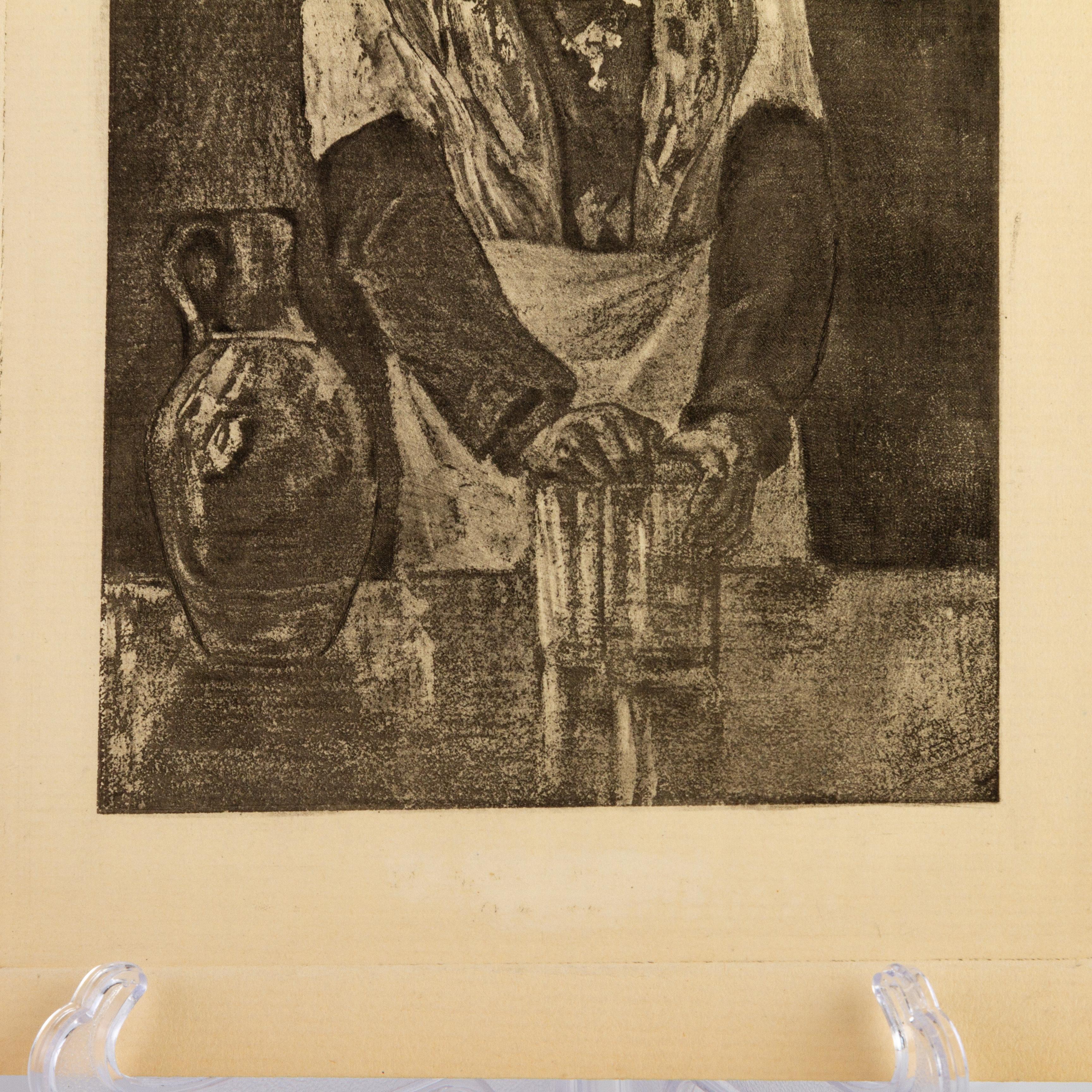 Paper Felicien Rops (1833-1898) Belgian Original Etching 19th Century  For Sale