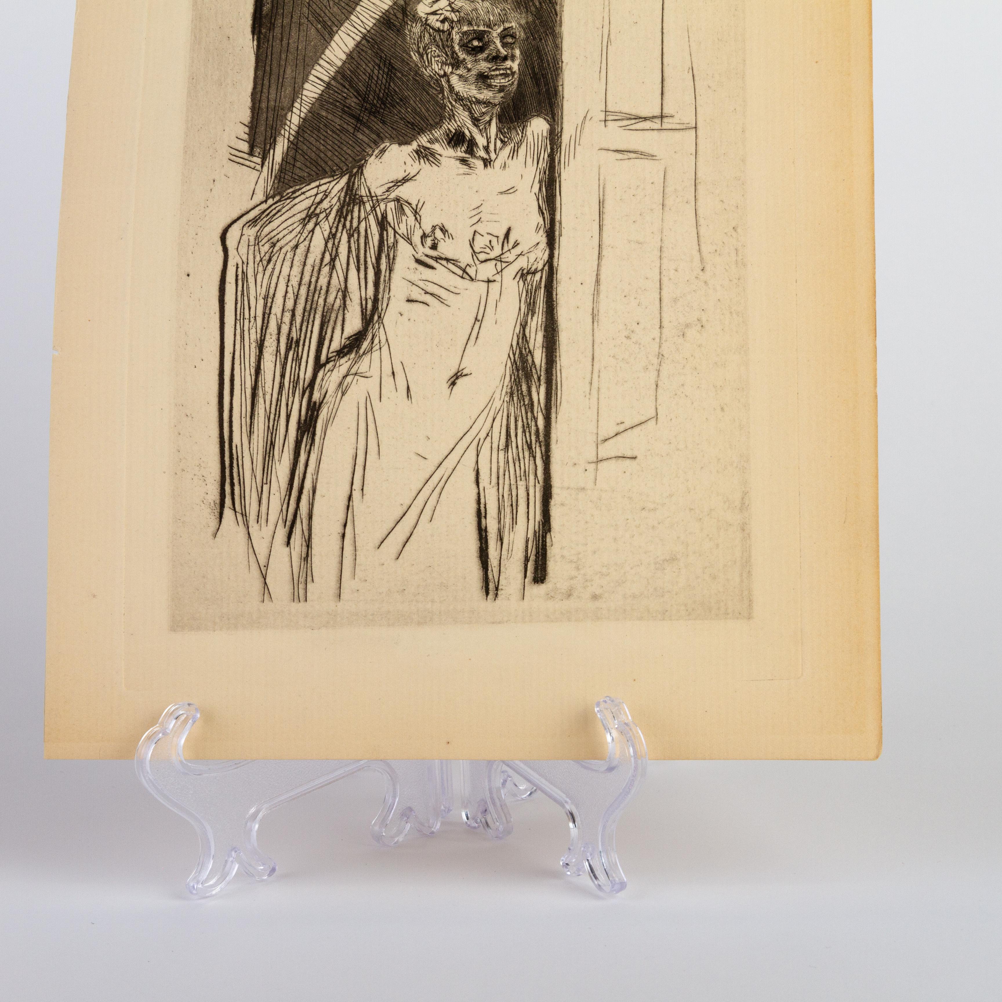 Felicien Rops (1833-1898) belgische Original-Radierung des 19. Jahrhunderts im Zustand „Gut“ im Angebot in Nottingham, GB