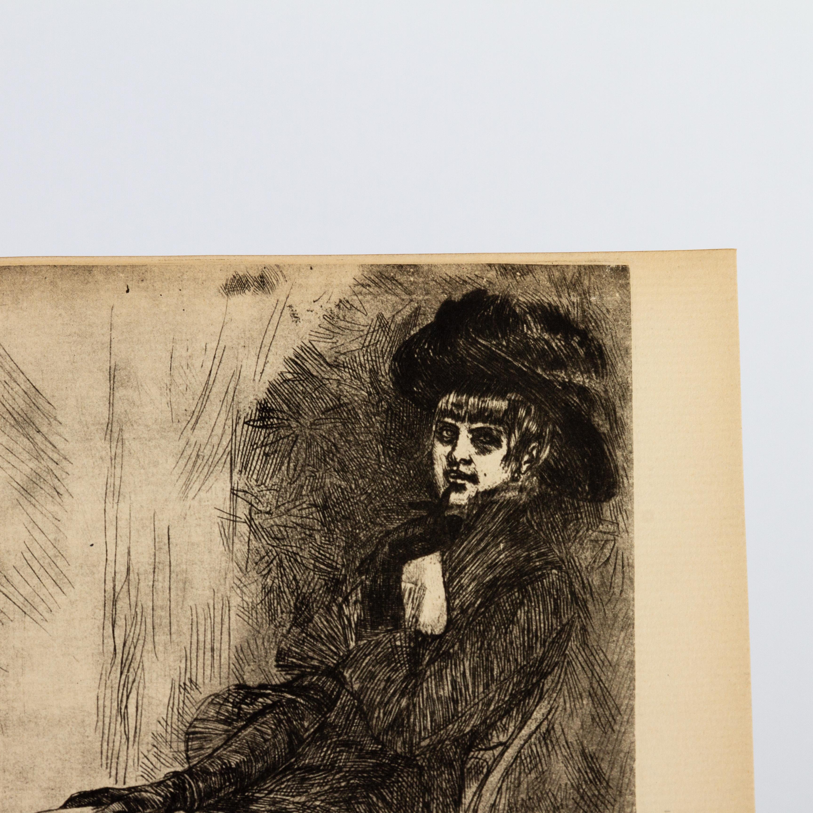 Felicien Rops (1833-1898) Belgian Original Etching 19th Century For Sale 1