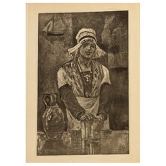 Félicien Rops (1833-1898) Gravure originale belge 19e siècle