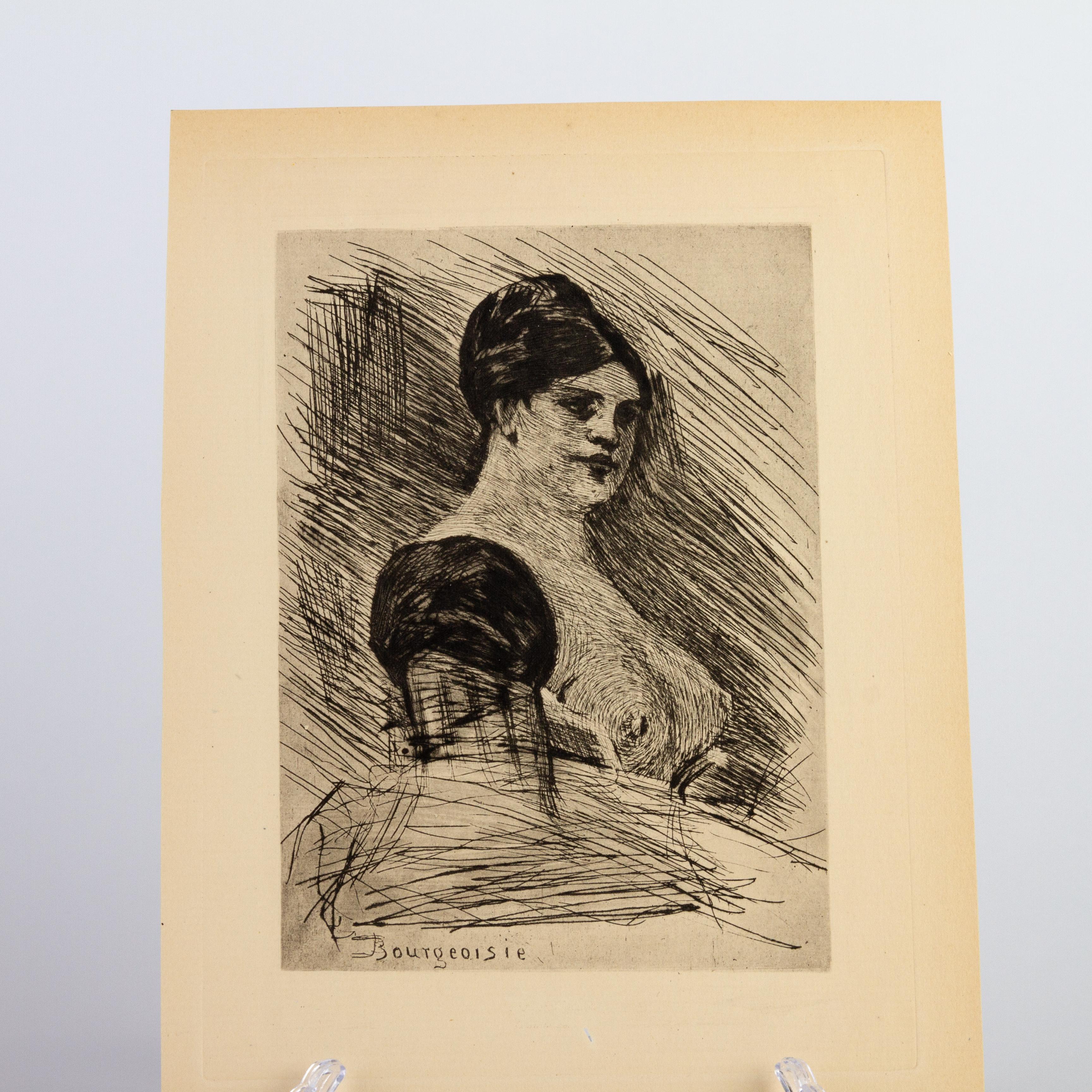 Félicien Rops (1833-1898) Gravure originale belge 19e siècle 
Bon état général.

Félicien Victor Joseph Rops (1833-1898) est un artiste belge associé au symbolisme et au Paris de la fin du Siecle. Il était peintre, illustrateur, caricaturiste,
