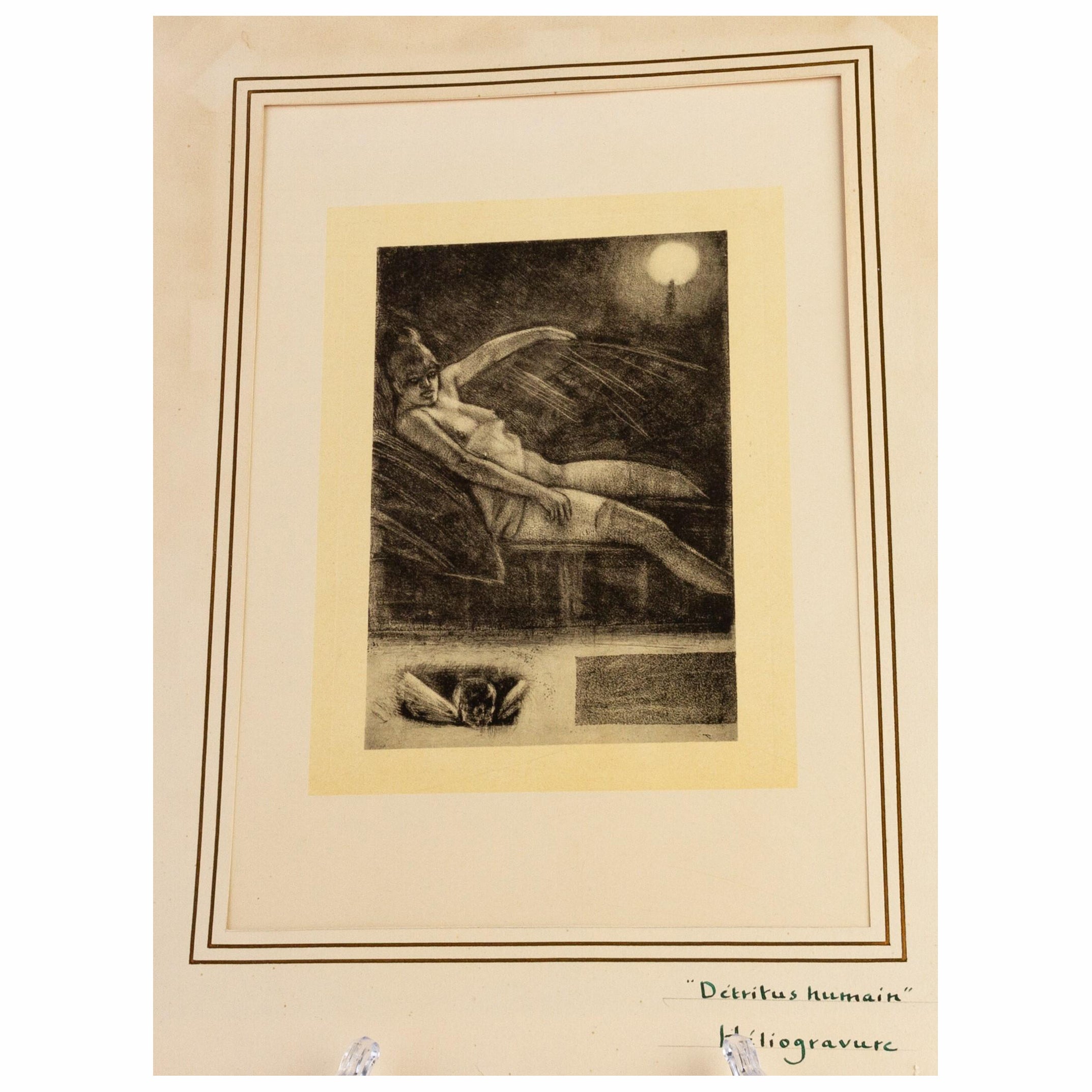 Felicien Rops (1833-1898) "Détritus Humain" Belgian Original Etching 19th C For Sale