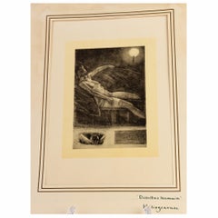 Felicien Rops (1833-1898) "Détritus Humain" Belgian Original Etching 19th C