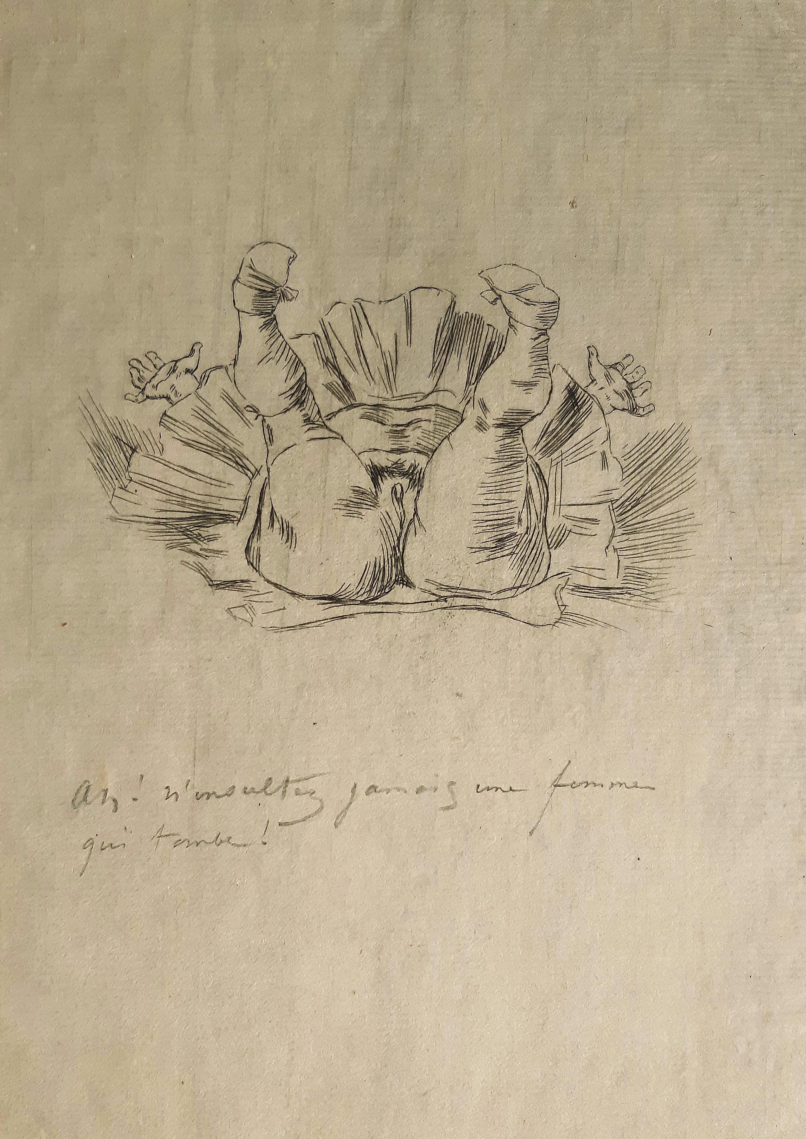 Chute d'un Ange - Acquaforte originale di Félicien Rops - Fine del XIX secolo