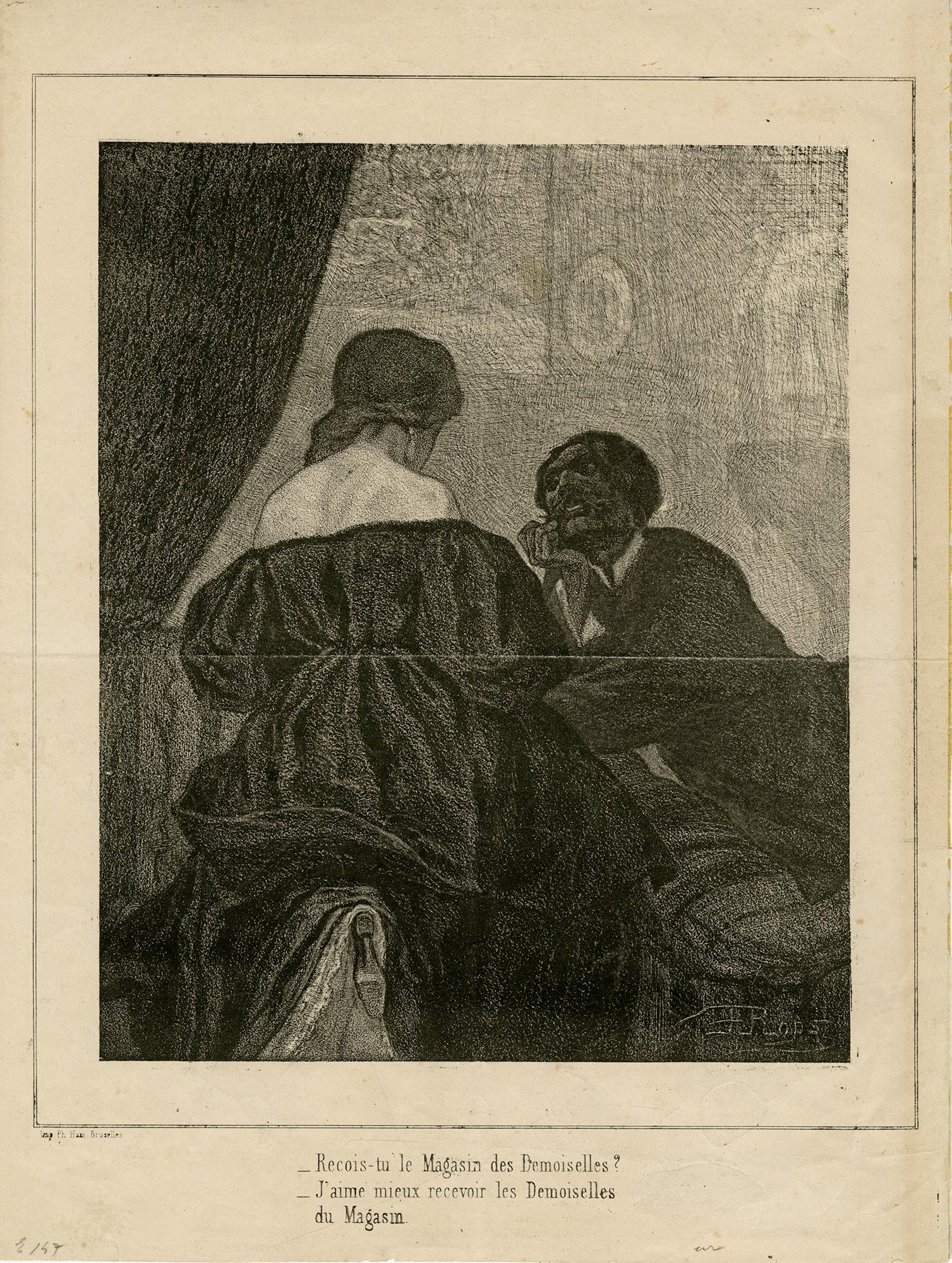 Conversation d'étudiant - Print by Félicien Rops