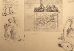 La Lyre, Surrealist Etching by Félicien Rops