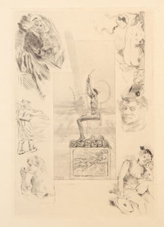 La Lyre, gravure surréaliste de Félicien Rops