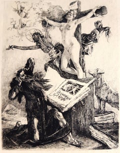 La Tentation de St.Antoine  - Original Etching by Félicien Rops - 1880