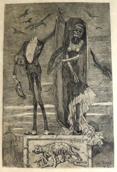 Le Vice Supreme  - Etching by Félicien Rops - 1883