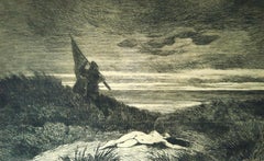 Le Werwolf  - Etching by Félicien Rops - 1868