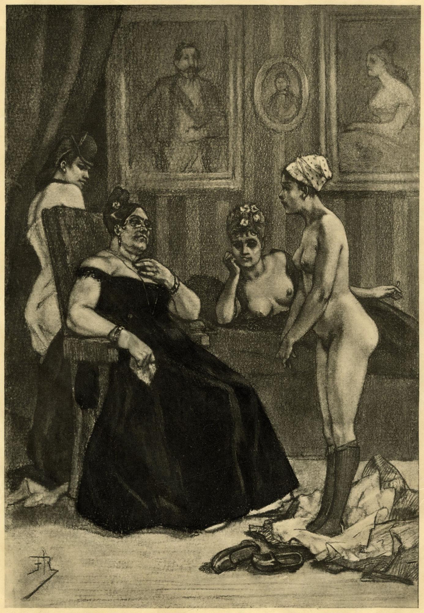 Félicien Rops Interior Print – L'examen (Die Untersuchung)