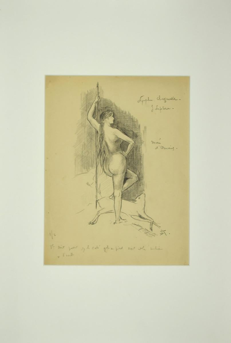 Nymph - Original Lithograph by Félicien Rops - Late 19th Century