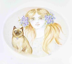 Portrait - Lithograph by Felicita Frai - 1980s