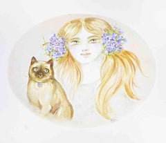 Portrait - Lithograph by Felicita Frai - 1980s