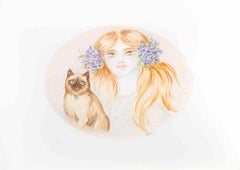 Portrait - Lithograph by Felicita Frai - 1980s