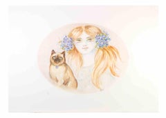 Portrait - Lithographie de Felicita Frai - années 1980