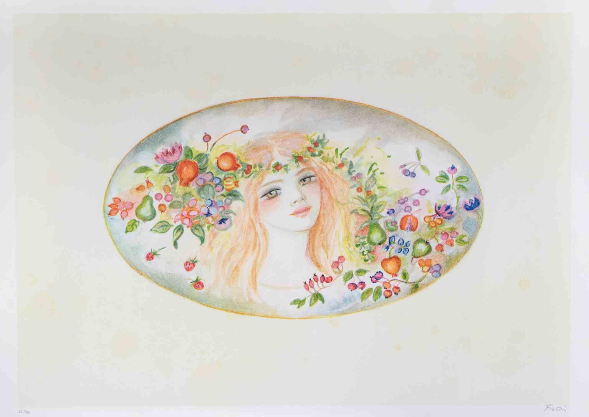 Lithograph on paper realized by Felicita Frai.

Edition of 99.

Hand signed and numbered in pencil.

Excellent condition.
