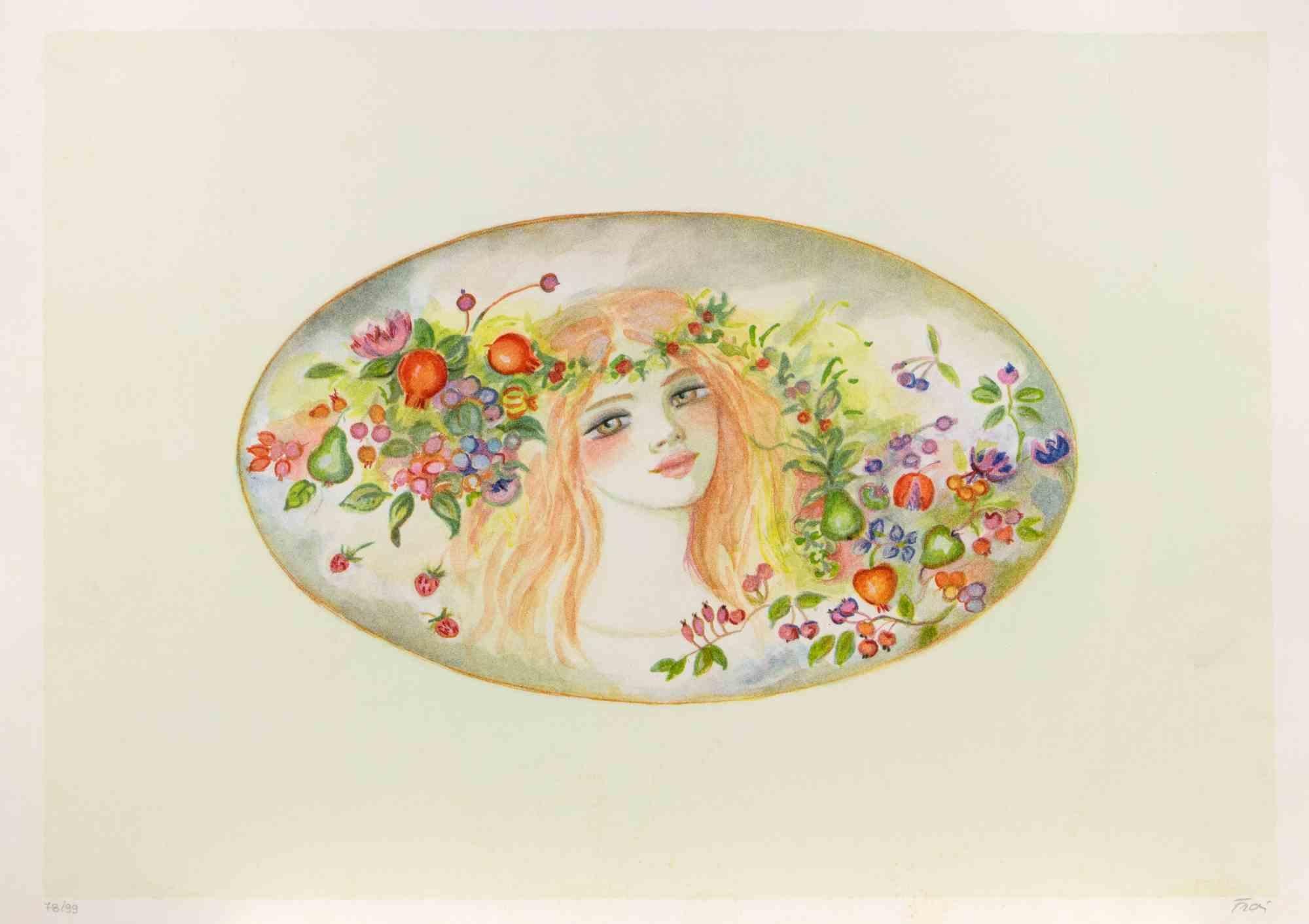 Lithograph on paper realized by Felicita Frai.

Edition of 99.

Hand signed and numbered in pencil.

Excellent condition.