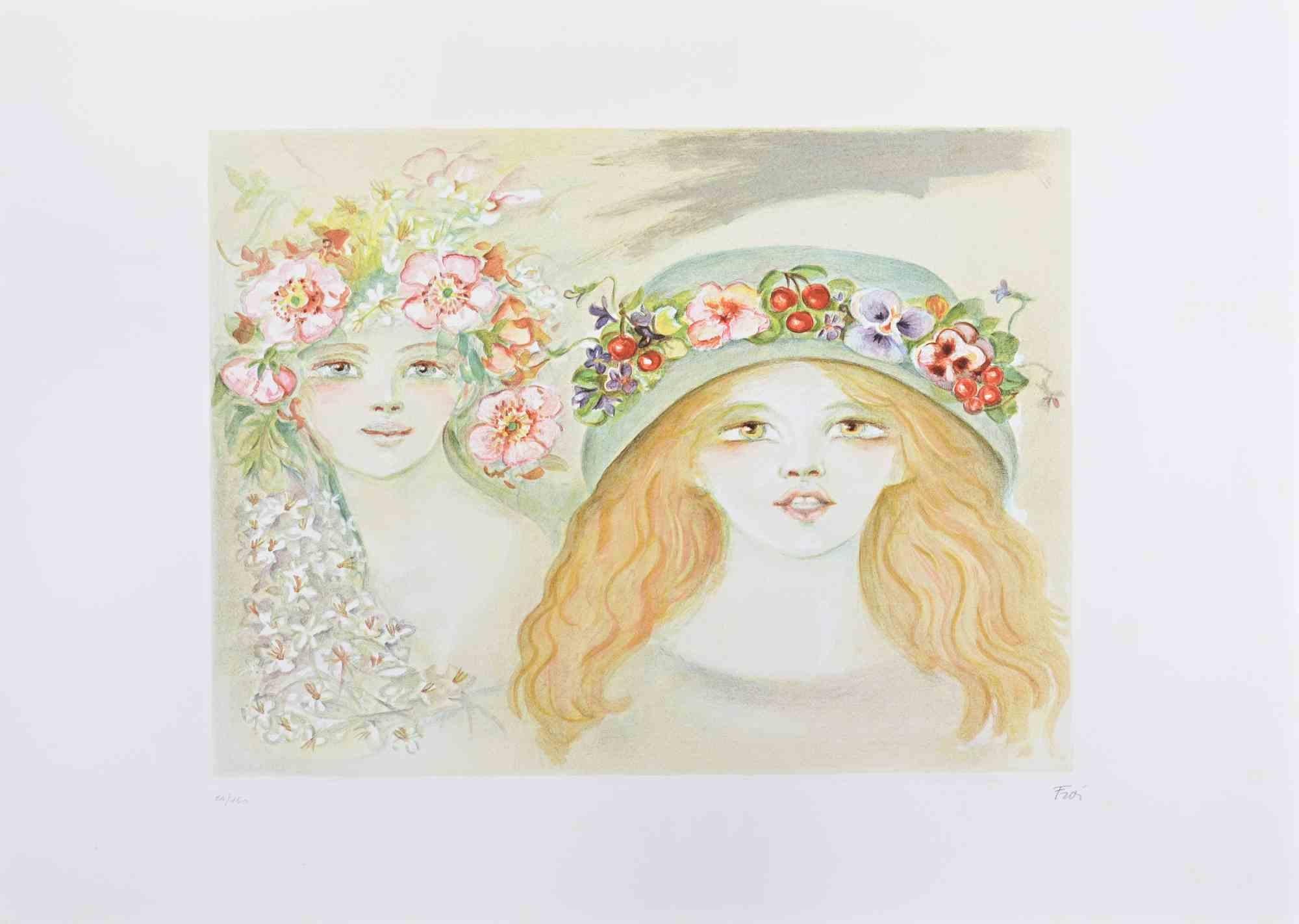 Sybils - Lithograph by Felicita Frai - 1980s
