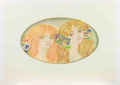 Two Girls - Lithograph by Felicita Frai - 1980s