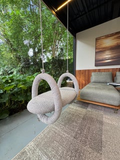 "Felicità" Modern Outdoor Indoor Swing in Aluminum Upholstered