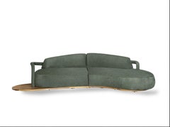 "Felicità'" Organic Sofa in Bouclé Aluminum and Teka Wood