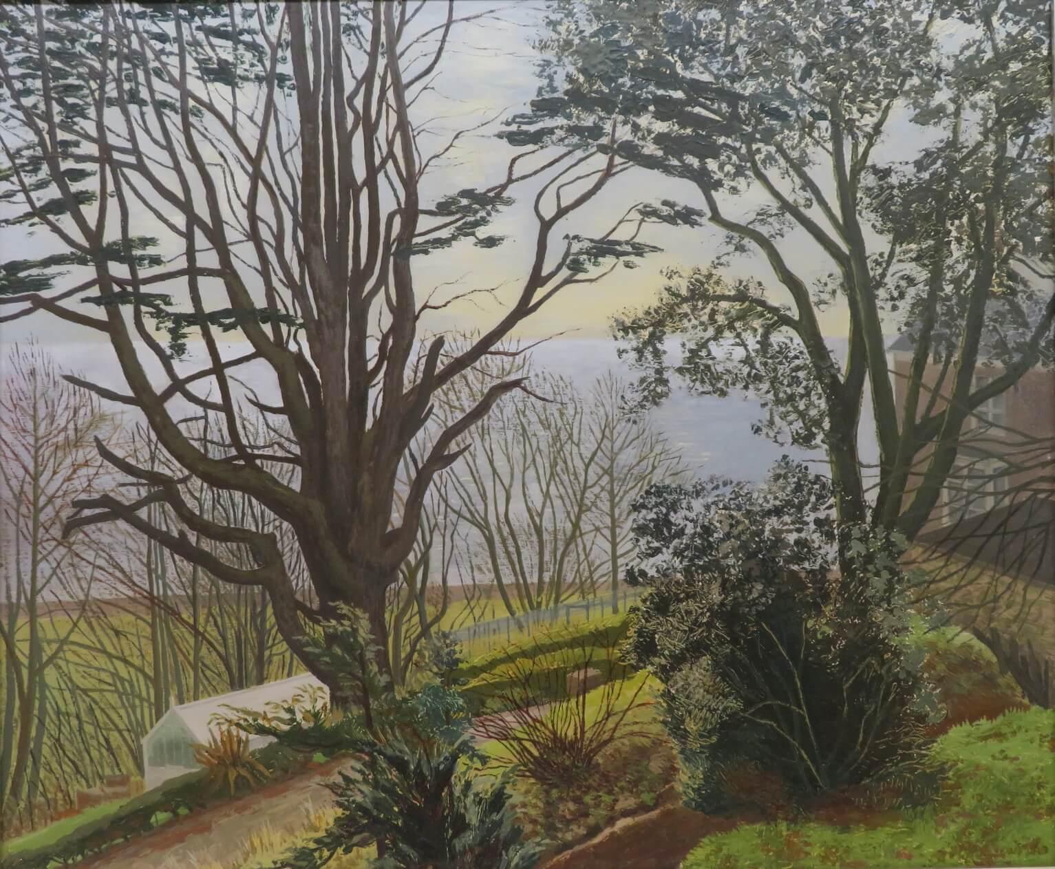 (1913-2009)Galés finales del siglo XX PINTURA ORIGINAL AL ÓLEO El borde del jardín - Painting de Felicity Charlton