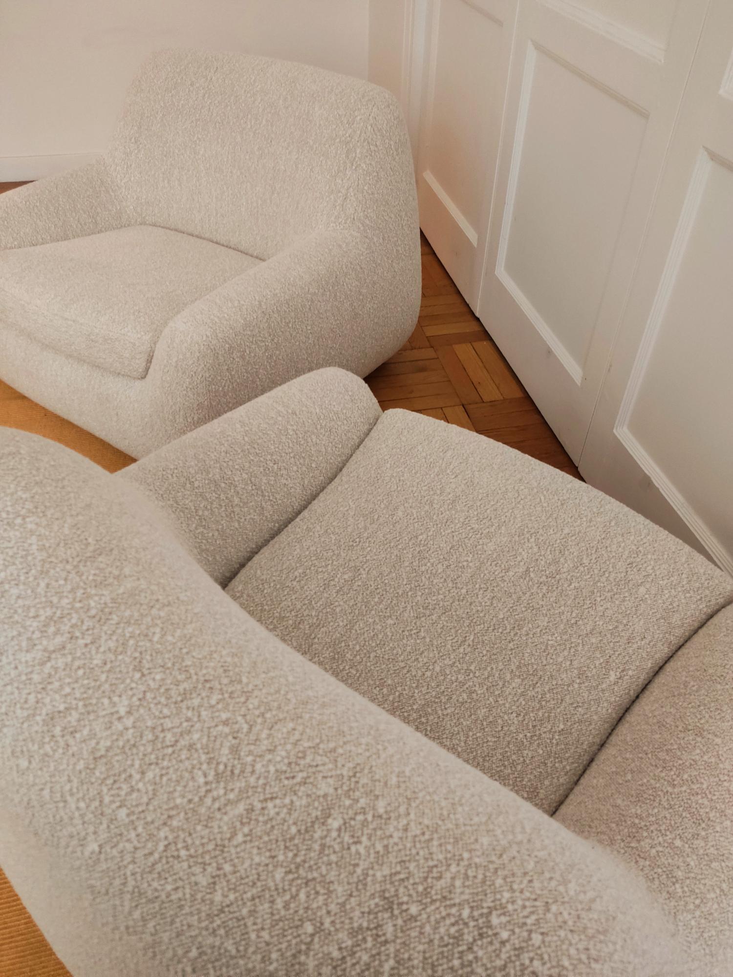 Fabric Feline armchairs - Italy 1970s