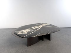 Feline IV Sky Night Quartzite And Bronze Unique Coffee Table by Grzegorz Majka