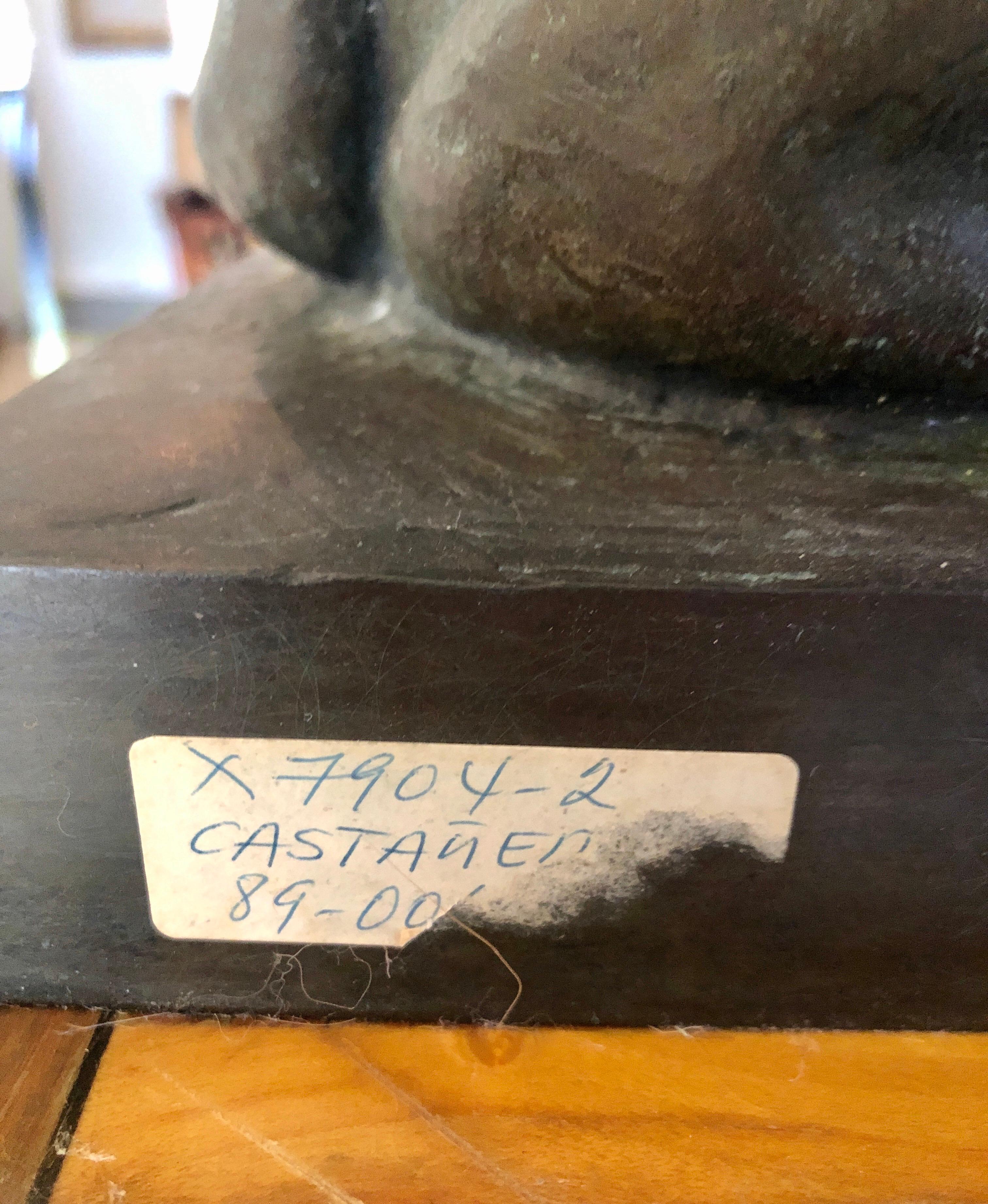 Gran Escultura Mexicana Latinoamericana Maestro de Bronce Madre con Niño SIgned en venta 6