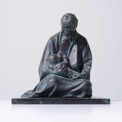 Maternité Sculpture en bronze patiné