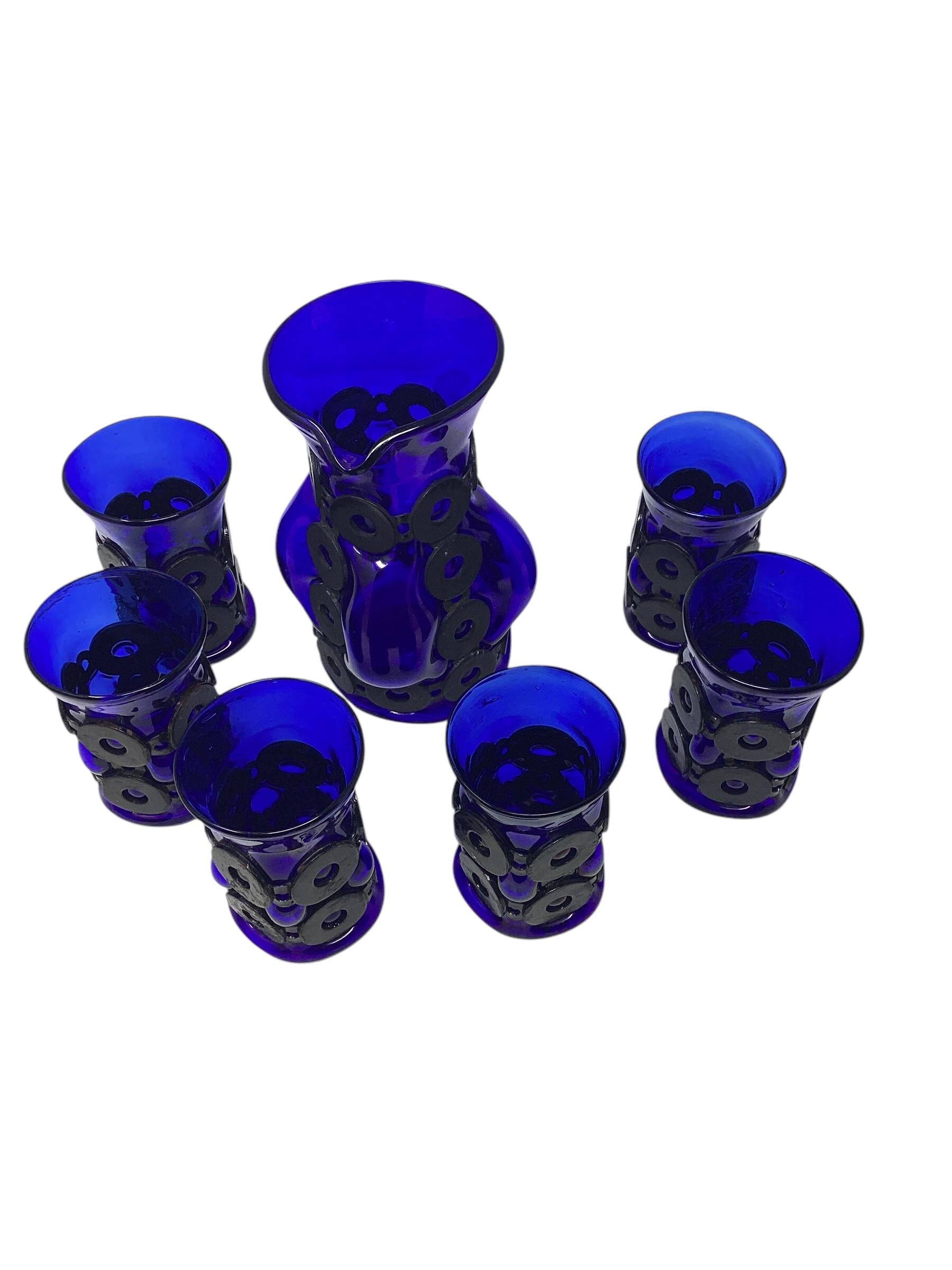 Felipe Deflinger, ensemble de cocktail en cage bleu cobalt du milieu du siècle dernier en vente 4