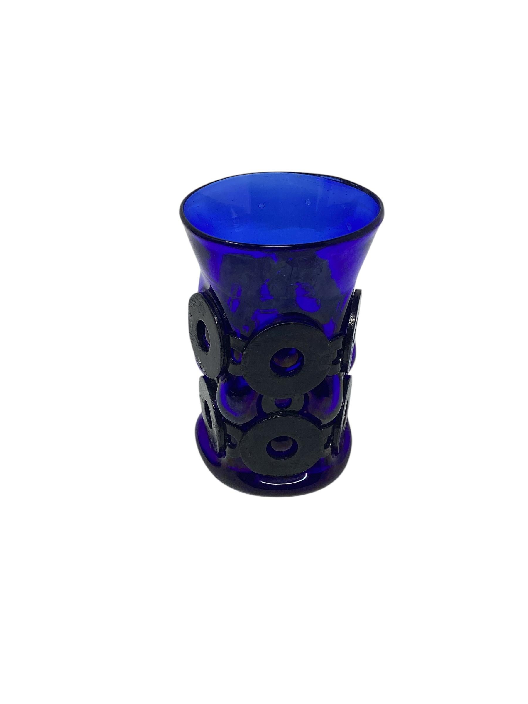 Mexicain Felipe Deflinger, ensemble de cocktail en cage bleu cobalt du milieu du siècle dernier en vente