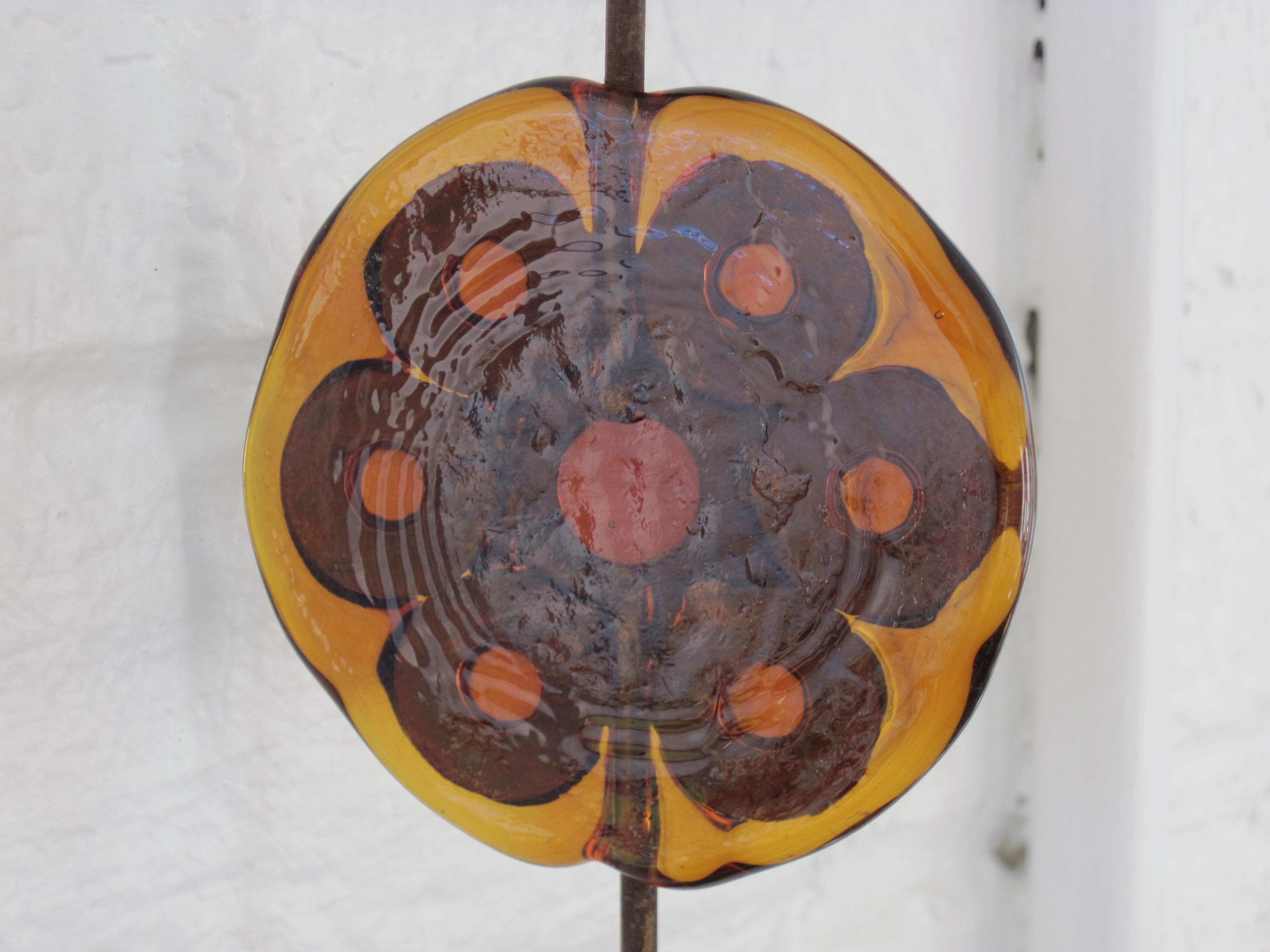 Felipe Delfinger Art Glass Flower Sun Catcher For Sale 6