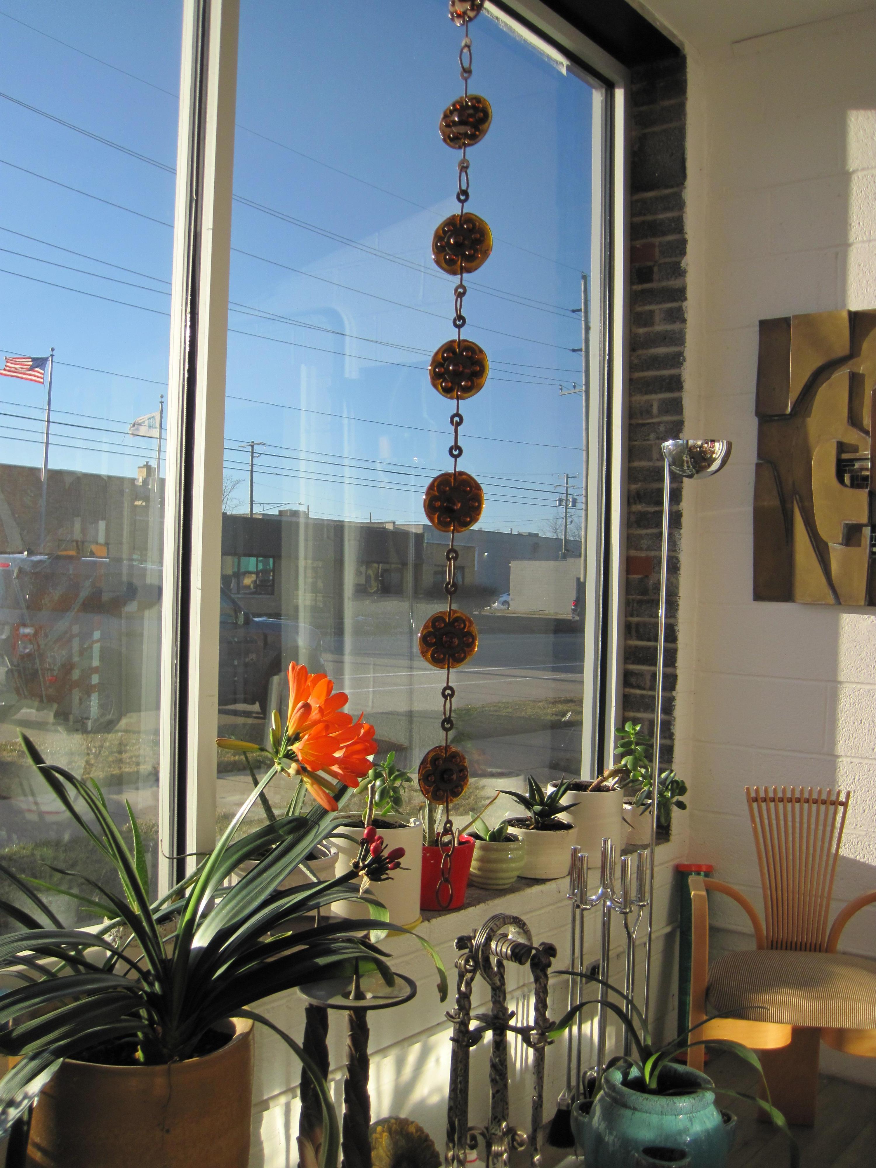 Felipe Delfinger Art Glass Flower Sun Catcher For Sale 3