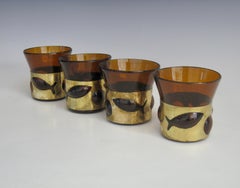 Felipe Derflinger Caged Amber Cocktail Glasses, Set of 4