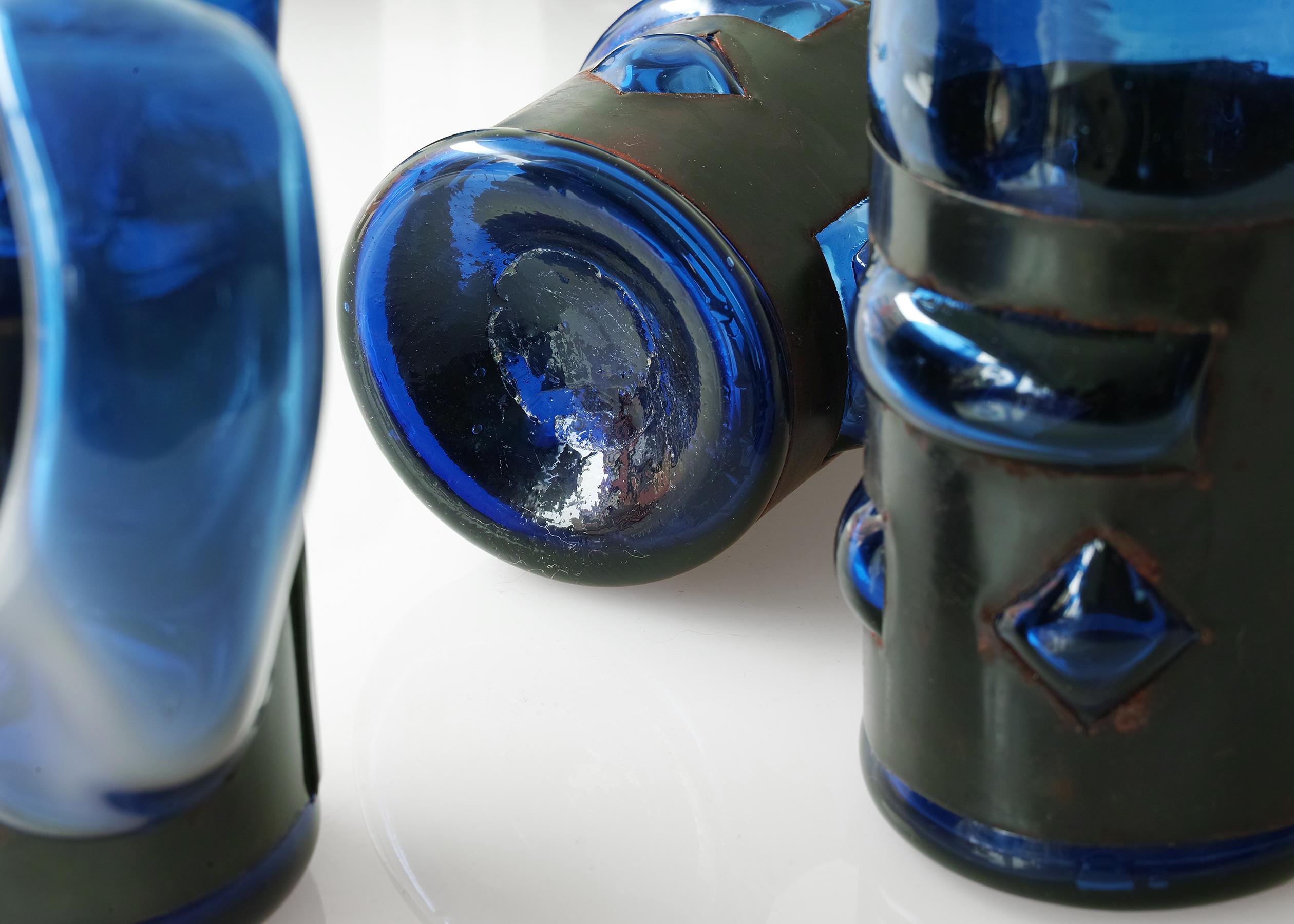 Felipe Derflingher Brutalist Imprisoned Glass Tankards For Sale 5