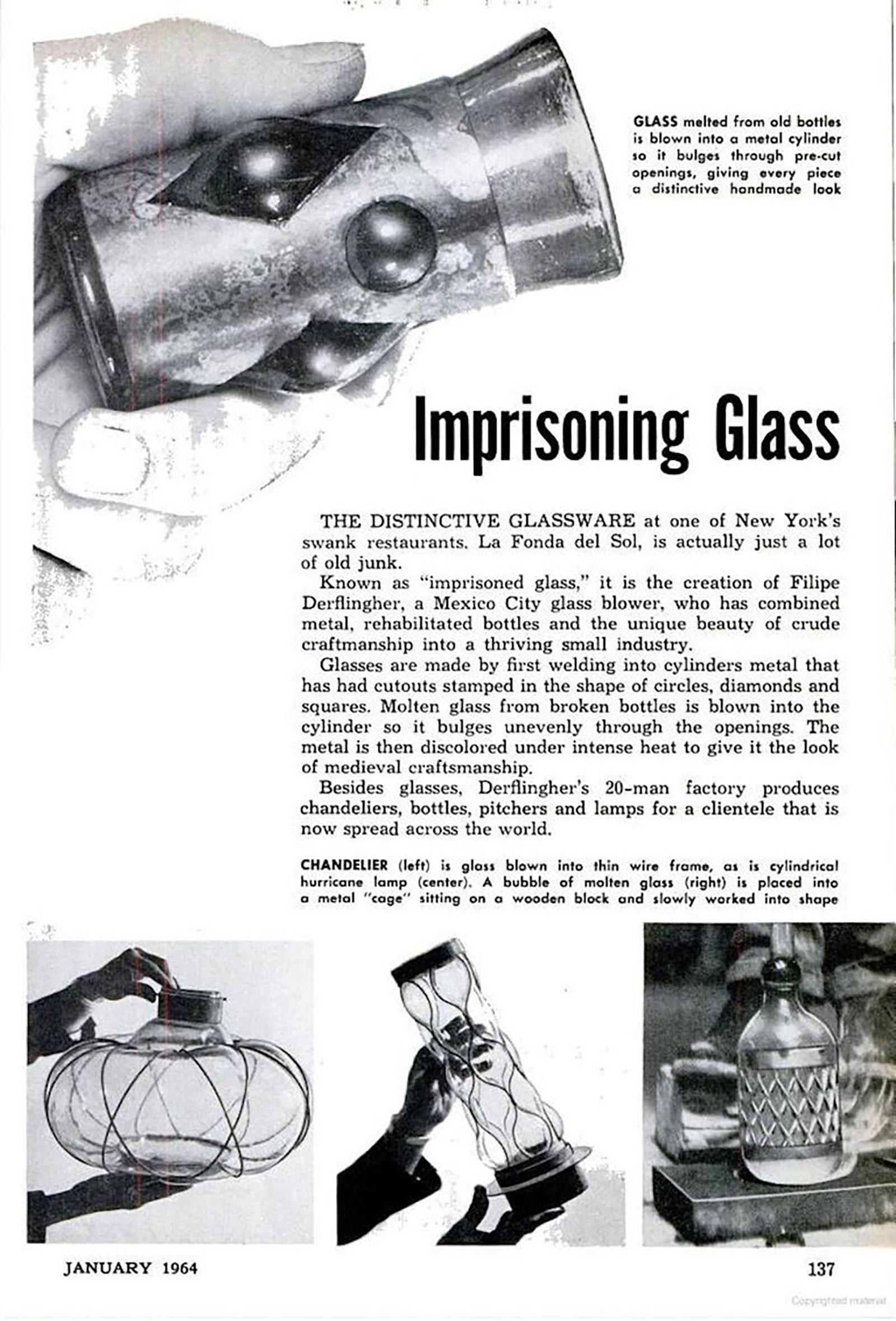 Felipe Derflingher Brutalist Imprisoned Glass Tankards For Sale 6